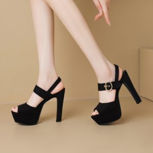 Ultra High Heel One Buckle Fish Mouth High Heels