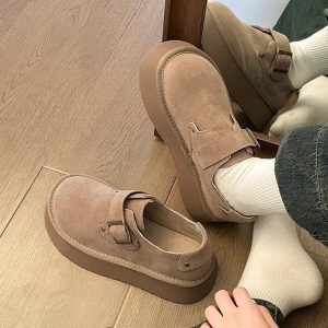 Thick Bottom Birkenstocks Round Toe Retro Loafers