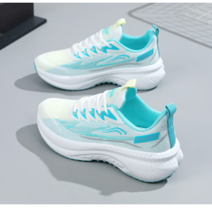 Standing long jump track and field running shoes, flying woven white shoes